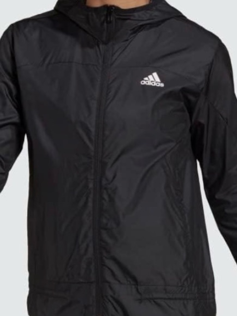 adidas Black Hooded Lightweight Windbreaker Jacket UNISEX